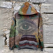 abordables Sudaderas con capucha para hombre-Hombre Tribal Estampados Sudadera Sudaderas Sudadera Manga Larga Sudadera con capucha Con Capucha Ropa de calle Impresión 3D Diario Deportes Impresión personalizada Marrón Estampado Primavera &amp; Otoño