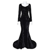 abordables Déguisements pour femmes-Rétro Vintage Punk &amp; Gothique Steampunk Robe Robes de sirène Grande taille Normal Sorcière Morticia Addams Déguisement Femmes Fille Fantaisie Nuit de Walpurgis Halloween Carnaval Mascarade Fête