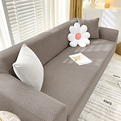 baratos Cobertura de Sofa-capa de almofada de assento de sofá elástico bordô sofá poltrona sofá sofá sofá assento cinza liso sólido macio durável lavável
