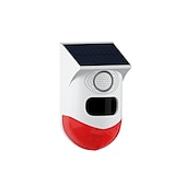 お買い得  屋外IPネットワークカメラ-tuya スマート wifi 赤外線モーション検出器ソーラー屋外 pir ワイヤレスストロボサイレン検出器サウンドアラーム防水リモコン