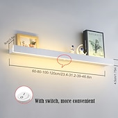 tanie Kinkiety-Minimalistyczna długa półka na kinkiet, 60/80/100/120cm nowoczesny kinkiet LED w tle salon sypialnia nocna, aluminiowy kinkiet wewnętrzny ligting kinkiet 110-240v