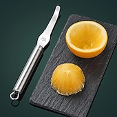 cheap Kitchen Utensils &amp; Gadgets-1pc Orange Peeler Tools Stainless Steel Citrus Peel Cutter Citrus Remover Easy Open Lemon Peeler Vegetable Slicer Fruit Tools Kitchen Gadgets
