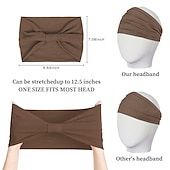 ieftine Accesorii-2 buc bentite pentru femei benzi late pentru cap anti-alunecare boho banda de păr pentru femei la modă înnodate antrenament yoga leopard turban împachetări pentru cap