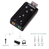 Недорогие USB-концентраторы-Высококачественный мини-USB 2,0 микрофон 7,1 звуковая дорожка динамик аудио гарнитура микрофон 3,5 мм разъем преобразователь 3D аудио звуковая карта адаптер для ноутбука