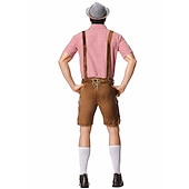 preiswerte Männer-Oktoberfest Lederhosen Hemd Bayerisch Bayerisch Deutsch Wiesn Herren Stoff im traditionellen Stil Bluse Shorts Hut