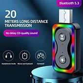 お買い得  ケーブル・ケーブルアクセサリ-bt5.3 bluetooth アダプタ車用 3.5 ミリメートルジャック aux ケーブル bluetooth 5.3 5.0 4.2 4.0 レシーバートランスミッタースピーカーオーディオ音楽受信機