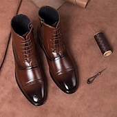 voordelige Dress Boots-Heren bruine imitatieleren brogue enkellaarsjes – vintage veterontwerp met wingtip-details en duurzame zool voor formele en informele gelegenheden