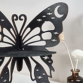  Elegant Wooden Butterfly Single Tier Wall Shelf for Home Decor and Storage