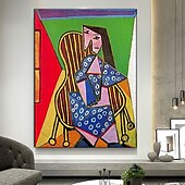 preiswerte Abstrakte Gemälde-Handgemaltes Picasso-Ölgemälde, Picasso-Gemälde, abstraktes figuratives Wandkunstbild, handgefertigtes Gemälde, Kunstwerk für Heimdekoration, Wohnzimmer, Schlafzimmer, gerollte Leinwand, ohne Rahmen