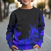 billiga Pojkens 3D Vision &amp; Geometri-Pojkar 3D brand Tröja Pullover Långärmad 3D-tryck Höst Vinter Mode Streetwear Häftig Barn 3-12 år Utomhus Ledigt Dagligen Normal