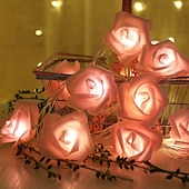 cheap Battery String Lights-3M Rose String Lights 20 LEDs EL Warm White Valentines Creative String Lights Indoor Batteries Powered