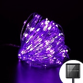 cheap Solar String Lights-1pcs 50/100/300leds Halloween Solar Lights, Outdoor Fairy Garland String Lights, Waterproof Garden Festoon Lamp, Halloween Yard Patio Party Decoration