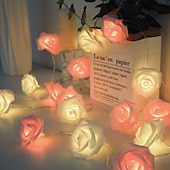 cheap Battery String Lights-3M Rose String Lights 20 LEDs EL Warm White Valentines Creative String Lights Indoor Batteries Powered
