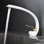 お買い得  クラシカル-バスルームのシンクの蛇口 - クラシック 電気メッキ / 塗装仕上げ センターセット シングルハンドルつの穴Bath Taps