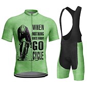 abordables Conjuntos de ropa para hombre-Hombre Maillot de ciclismo con culotte corto con tirantes Manga Corta MTB Bicicleta Montaña Ciclismo Carretera Verano Rojo Azul Marrón Graphic Letra y Número Bicicleta Almohadilla 3D Secado rápido