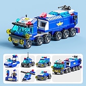 economico oggetti di scena per cabine fotografiche-auto da assemblaggio modulari di piccole particelle bancarelle per ragazzi giocattoli puzzle per bambini veicolo tanspolizia