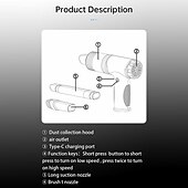 cheap Vacuum Cleaners-USB Rechargeable Wireless Car Vacuum Cleaner Household Vacuum Cleaner 68W Handheld Auto Vacuum Cleaner