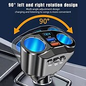 billige Bluetooth-/håndfrisett til bil-Bluetooth 5.0 dobbelt USB bil lader - 4.8A hurtiglader adapter sigarett lighter socket splitter telefonlading