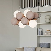 abordables Éclairages grappe-LED suspension 10 lumières verre globe lustre lumière moderne noir rose lustres pendentif luminaire vintage globe boule plafond encastré luminaire 110-240v