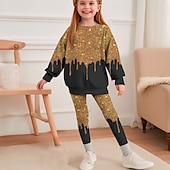 voordelige Meisje&#039;s 3D Visie &amp; Schitteren-Voor meisjes 3D Kleurgradatie Sweatshirt- en leggingset Set Lange mouw 3D-afdrukken Herfst Winter Actief Modieus Dagelijks Kinderen 4 jaar + Strakke ronde hals Buiten Vakantie Afspraakje Normale