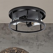 billiga Plafonder-infälld taklampa, bondgårdsarmatur, taklampor målade rostskyddande svart för hall, entré, tvättstuga, etc 110-240v