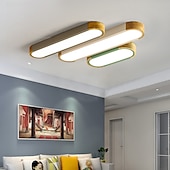 economico Lampade da soffitto-plafoniera a led fodera lampada da soffitto decorativa in legno 35/65cm pannello soggiorno camera da letto lampada 110-240v