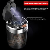 economico Organizer e portaoggetti per auto-posacenere per auto con luce a led portacenere per auto portatile contenitore per posacenere per sigarette per auto sigillato di grande capacità facile da pulire portabicchieri universale per cenere