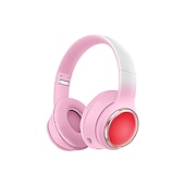 abordables Écouteurs Bluetooth sans fil-Casque Bluetooth pour enfants avec lumières LED son stéréo avec microphone volume limité 25H de temps de lecture écouteurs Bluetooth 5.3 sans fil pour enfants sur oreille pour tablettes téléphone PC