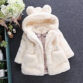 voordelige Bovenkleding-Kinderen Voor meisjes Winterjas Effen Kleur Actief School jas bovenkleding 2-8 jaar Herfst Zwart Wit Blozend Roze