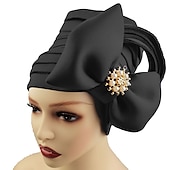 preiswerte Hochzeit Kopfschmuck-Kopfbedeckungen Kopfbedeckung Polyester / Baumwollmischung Schlapphut Turbane Casual Kirche Mit Pure Farbe Muster Kopfschmuck Kopfbedeckung