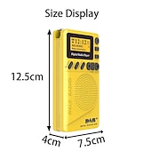 cheap Radios and Clocks-Mini Pocket DAB Digital Radio FM Digital Demodulator Portable MP3 Player with 1.44 Inch LCD Screen Built-in Rechargerable Battery
