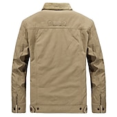 tanie Kurtki cargo-Męskie Kurtka Trucker Płaszcz zimowy Kurtka Sherpa Kieszeń Biuro i kariera Randka Codzienne Na zewnątrz Codzienny Sport Zima Równina Niebieski Zielony Khaki Kurtka puchowa