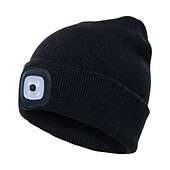 levne Domácí přístroje-čepice unisex s lehkým usb dobíjecí 4 led čepice teplá pletená čepice pro tátu otce muži ženy manžel pletená čepice vánoční dárky
