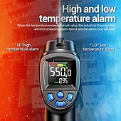 abordables Equipamiento de mediciones, inspecciones y pruebas-1 unidad -50c-550c (-58f-1022f) termómetro infrarrojo digital sin contacto medidor de temperatura de pistola piromete de pantalla lcd (sin batería)
