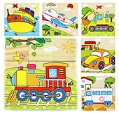 ieftine Puzzle Jigsaw-puzzle 3d din lemn pentru cadouri de aniversare pentru copii jucării puzzle pentru grădiniță bloc de construcție 3d din lemn pictură pe șase fețe