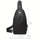 baratos Bolsas, estojos e luvas para laptop-Bolsa de peito transversal anti-furto - Impermeável resistente a arranhões mochila leve com porta de carregamento USB presente ideal para homens
