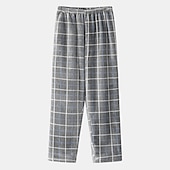abordables Pijamas-Hombre Ropa de salón Pijama Conjunto pijama Top y pantalón de pijama 2 Piezas Plaid Elegante Casual Confort Hogar Diario Franela Comodidad Cuello Barco Manga Larga Pullover Pantalón Cintura elástica