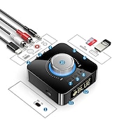 cheap Bluetooth Gadgets-Bluetooth Receiver Transmitter LED BT 5.0 Stereo AUX 3.5mm Jack RCA Handsfree Call TF U-Disk TV Car Kit Wireless Audio Adapter