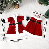 cheap Kitchen-Christmas Wine Decoration Creative Red Wine Bag, Christmas Dress Wine Bottle Cover, Christmas Skirt Wine Bottle Decoration, Christmas Red Wine Cover