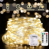 お買い得  電池式-2メートル 5メートル 10メートル ストリングライト 20/50/100/120 LED 2835 SMD 温白色 ホワイト マルチカラー 銅線ライト ハロウィーン クリエイティブ パーティー 3 V