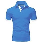 cheap Men&#039;s Classic Polo-Men&#039;s T shirt Tee Polo Shirt Golf Shirt Turndown Casual Soft Breathable Short Sleeve Apple Green Golden yellow Lake blue Black White Pink Solid Color Plain Plus Size Turndown Street Casual Clothing