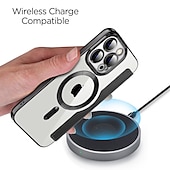 abordables Coques iPhone-Coque de téléphone MagSafe avec dos transparent et fente pour carte – couvercle rétro cuir PU pour iPhone 16e 16 15 Pro Max Plus 14 13 12 11