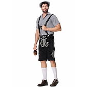  Slušivý kostým na Oktoberfest - Dirndl pro ženy nebo Lederhosen pro muže alpské německé bavorský pivní šaty ideální na pivní festival párty Halloween tematickou párty - prodává se zvlášť pro něj a
