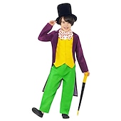 cheap Boys&#039; Costumes-Charlie and the Chocolate Factory Charlie Willy Wonka Cosplay Costume Halloween Group Family Costumes Kid&#039;s Boys Cosplay Halloween Halloween Carnival Masquerade Easy Carnival Costume