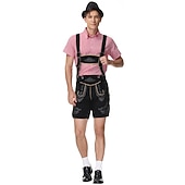  Μπύρα Oktoberfest Lederhosen Πουκάμισο βαυάρος βαυάρος Γερμανικά Λιβάδια Ανδρικά Πανί παραδοσιακού στυλ Μπλούζα Κοντά Παντελονάκια