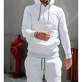 cheap Men&#039;s Tracksuit &amp; Hoodie-Men&#039;s Tracksuit Sweatsuit 2 Piece Athletic Long Sleeve Thermal Warm Breathable Moisture Wicking Fitness Running Jogging Sportswear Activewear Solid Colored Black White Yellow