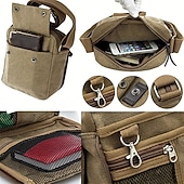 cheap Men's Bags-Men's Canvas Crossbody Shoulder Bag – Multi-Pocket Travel Messenger Bag with Zipper Compartments for Outdoor, Commuting, and Daily Use