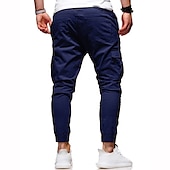 abordables Pantalones cargo-Hombre Pantalones cargo Persona que practica jogging Pantalones Retazos Bolsillo con cremallera Color sólido Comodidad Transpirable Casual Diario Ropa de calle Deportes Moda Negro Blanco Microelástico