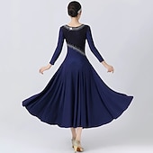economico Abbigliamento da Competizione-Balli da sala Abito Di pizzo A pieghe A fantasia Per donna Prestazioni Feste Manica a 3/4 Elastene