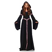 levne Šaty-Retro Středověké Renesanční Šaty Ren Faire Rukávový manžetový rukáv Viking Elfí Dámské Keltské Fantazie Královský předvečer Všech svatých Karneval Plesová maškaráda LARP Dospělé Šaty Pásek